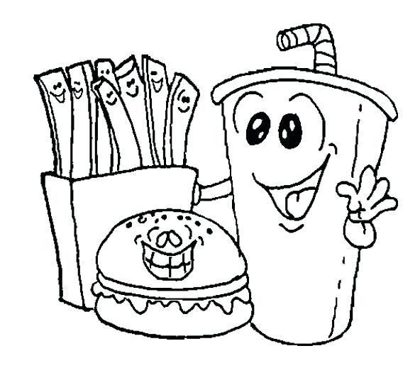 592x536 Amazing Fast Food Coloring Pages And Fast Food Delicious Coloring