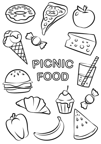 339x480 Junk Food Coloring Pages Unhealthy Free Printable