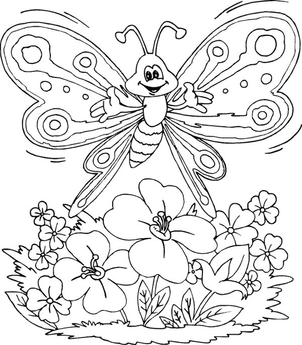 Coloring Pages Of Flowers And Butterflies at GetDrawings | Free download