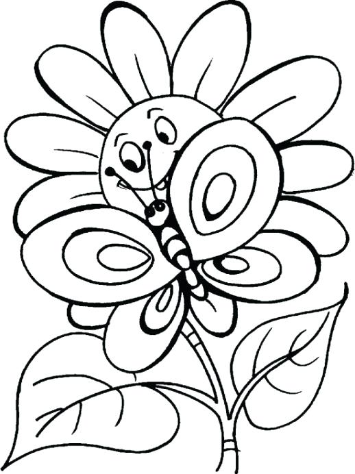 518x692 Good Coloring Pages Of Flowers Butterflies Butterfly