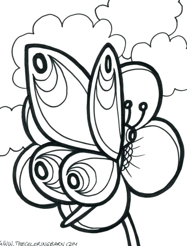 610x800 Coloring Pages Of Flowers And Butterflies