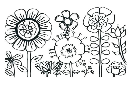 520x350 Flowers And Butterflies Coloring Pages