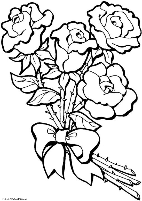 550x780 Rose Flower Coloring Pages