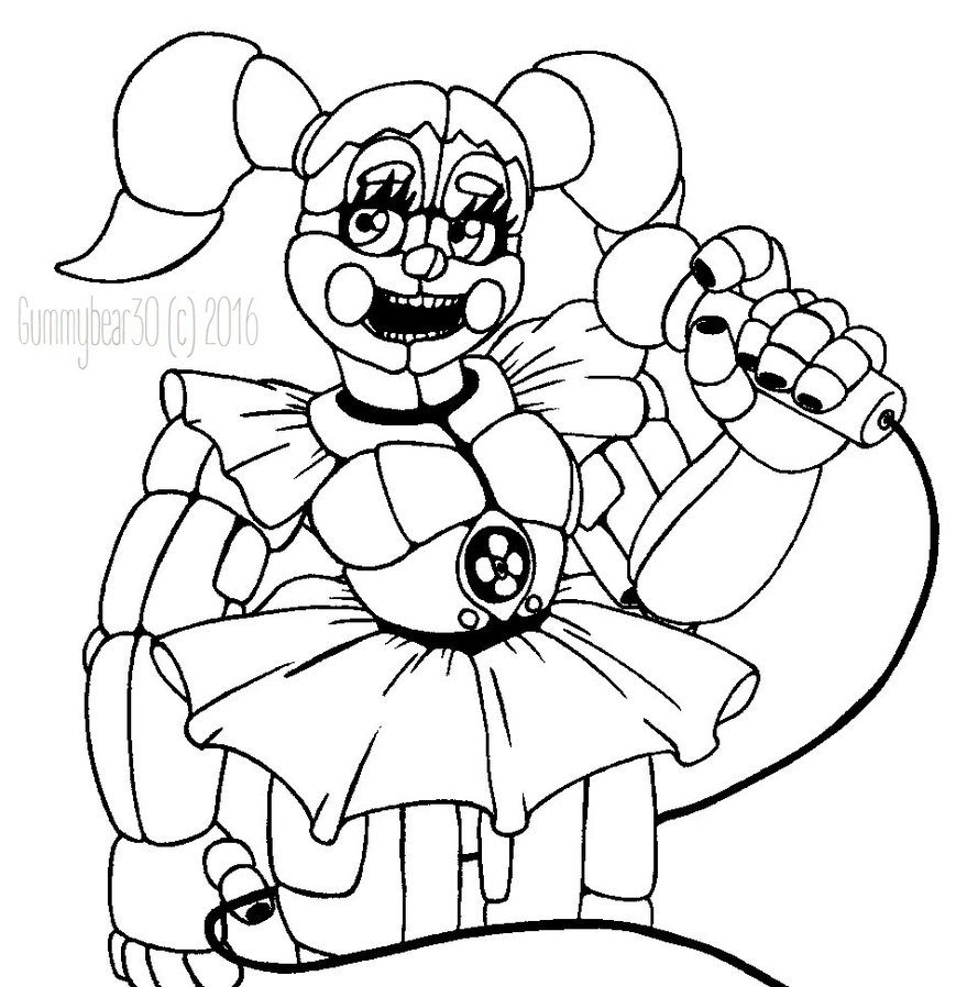 889x898 Fnaf Sister Location Coloring Pages