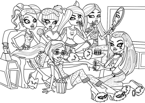 600x427 Draculaura And Friends Hang Out Together In Monster High Coloring