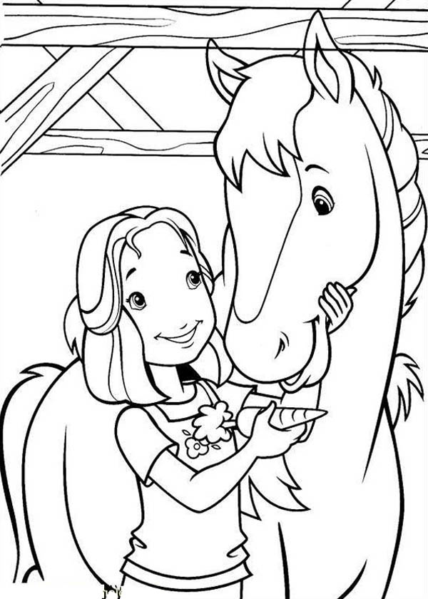 600x840 Holly Hobbie Friend Amy Feeding Her Horse Cider With Carrot
