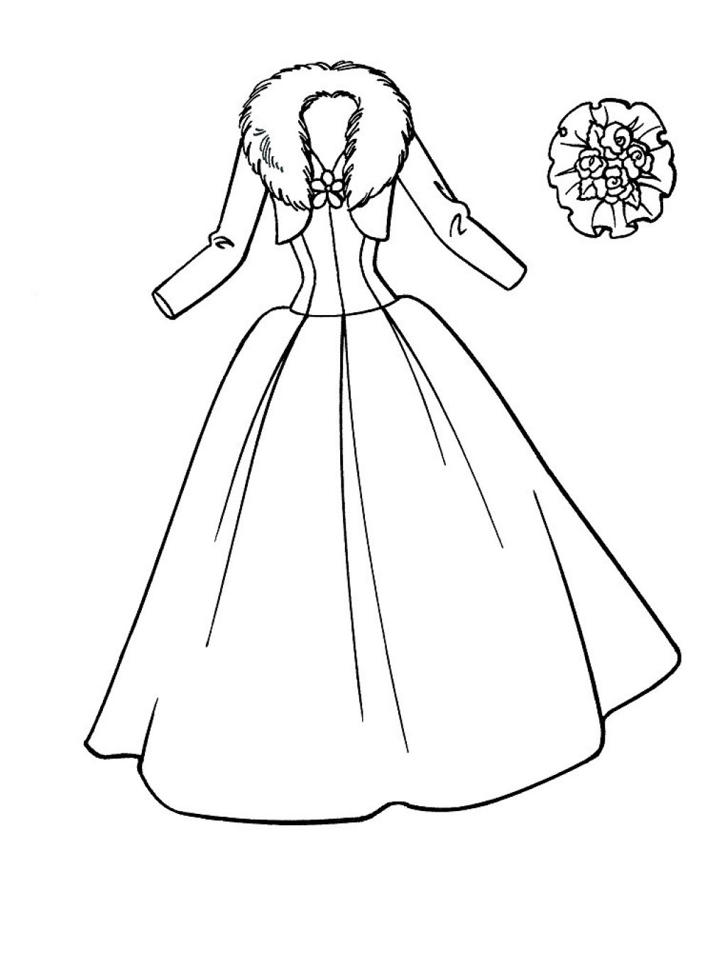 1024x1367 Printable Wedding Dress Coloring Pages For Girls