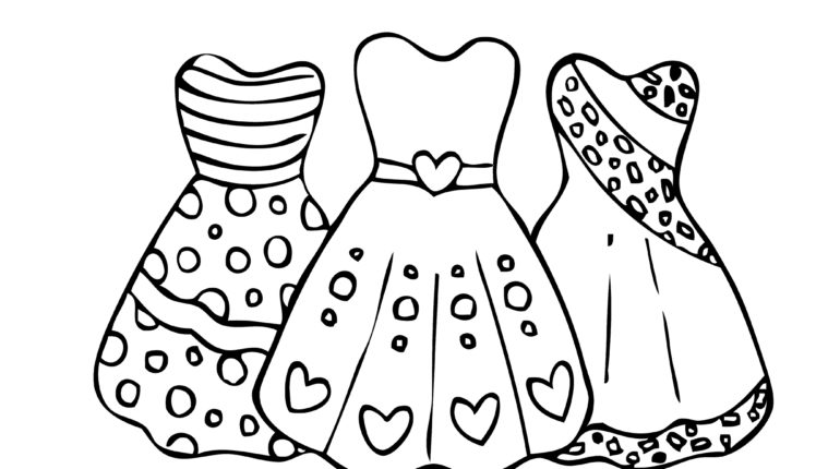 770x430 Coloring Pages Dresses