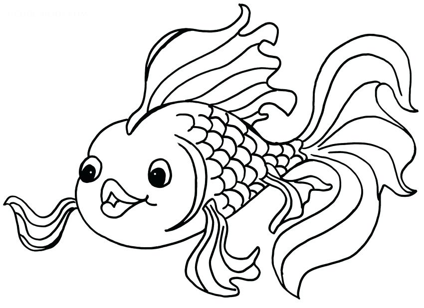 850x618 Goldfish Coloring Pages Awesome Goldfish Coloring Page For Print