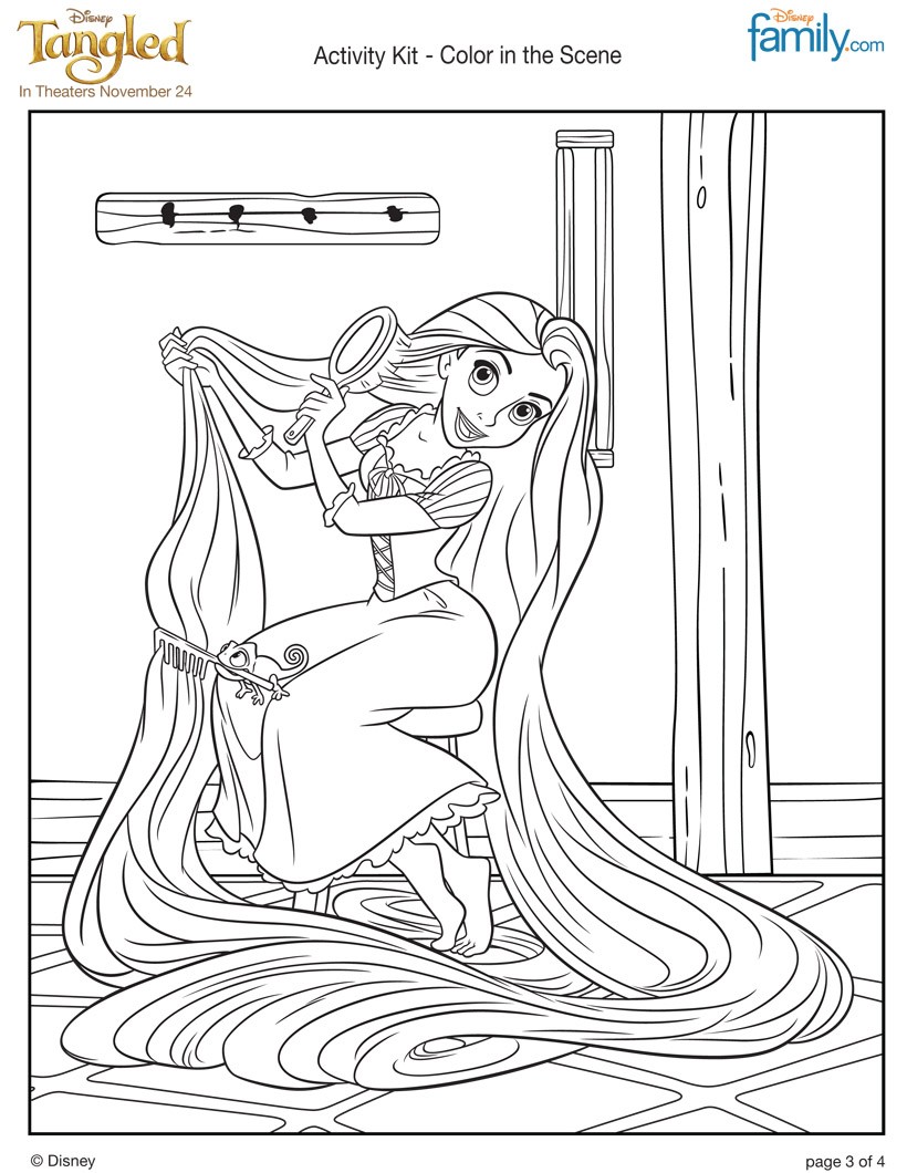 820x1060 Rapunzel With Her Long Hair Coloring Pages