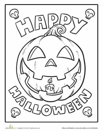 350x444 Happy Halloween Coloring Pages Printable Coloring Page