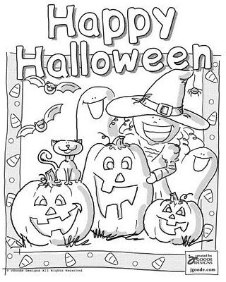 320x400 Happy Halloween Coloring Pages Witch Bat Cat Ghost Pumpkin Mrs