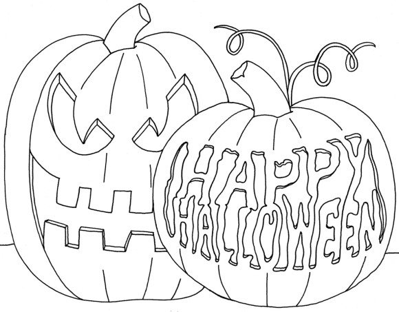 580x453 Happy Halloween Pumpkin Coloring Pages