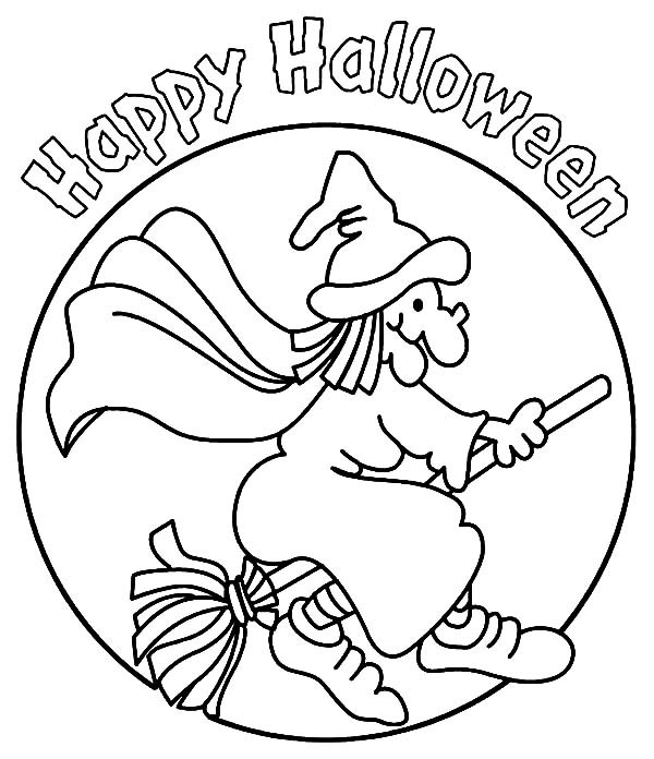 600x696 Happy Halloween Witch Coloring Pages Best Place To Color