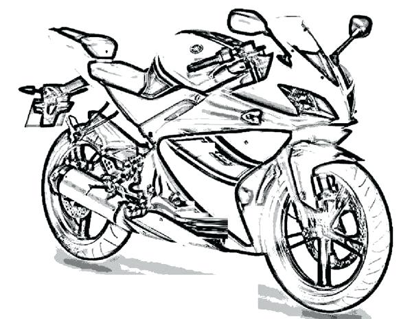 600x464 Coloring Pages Of Motorcycles