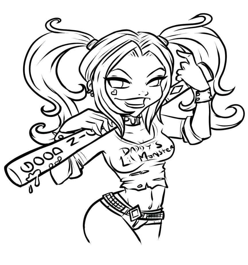 865x924 Coloring Pages Harley Quinn