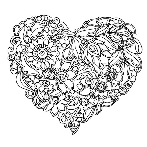 Coloring Pages Of Hearts And Flowers at GetDrawings | Free download