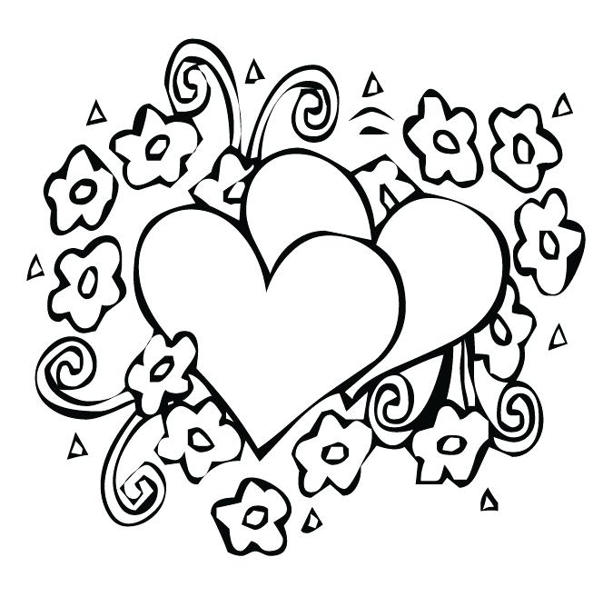653x657 Coloring Pages For Hearts Color Pages Of Hearts Free Coloring
