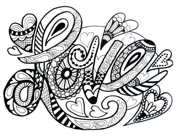 570x440 Love Coloring Pages Love Coloring Pages Adult Colouring Hearts