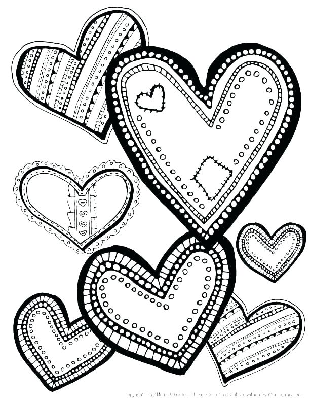 612x792 Picture Of Hearts To Color Coloring Pages Hearts Broken Heart