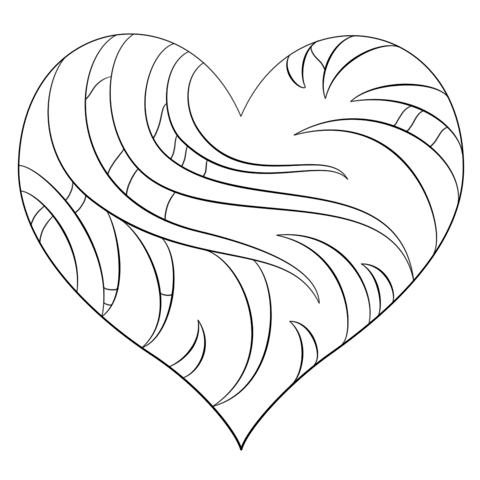480x480 Pages Of Hearts With Flames Heart With Flames Coloring Pages