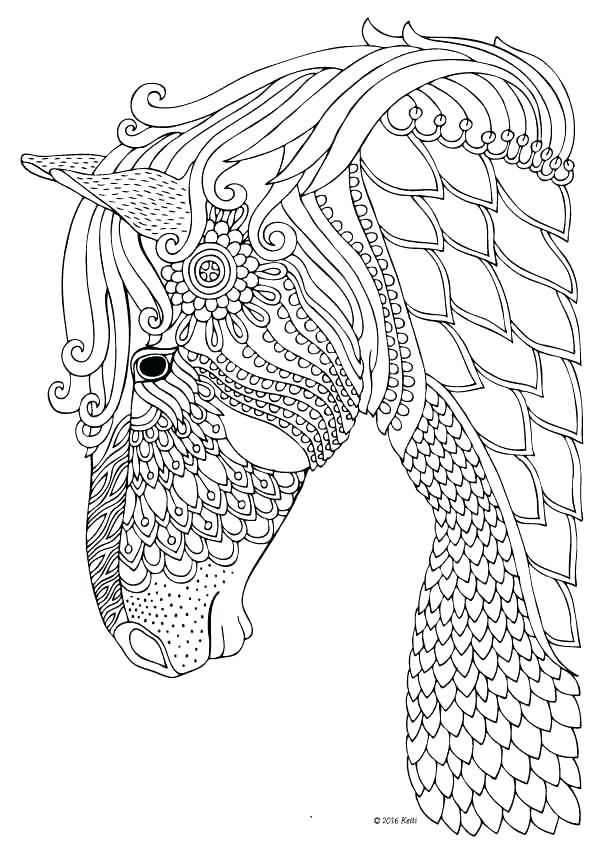 600x849 Coloring Pages Of Horses Detailed Adult Coloring Pages Horses