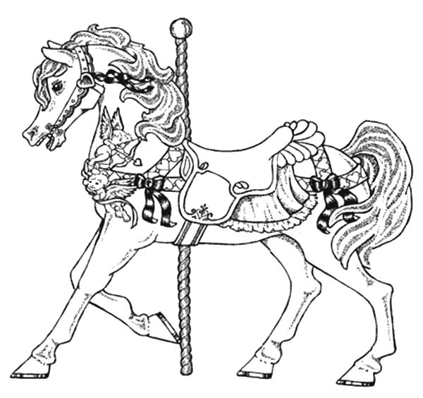 600x564 Carousel Horse Rearing Coloring Pages Best Place To Color