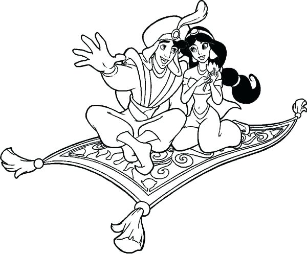 600x497 Jasmine And Aladdin Coloring Pages Coloring Pages Carpet Jasmine