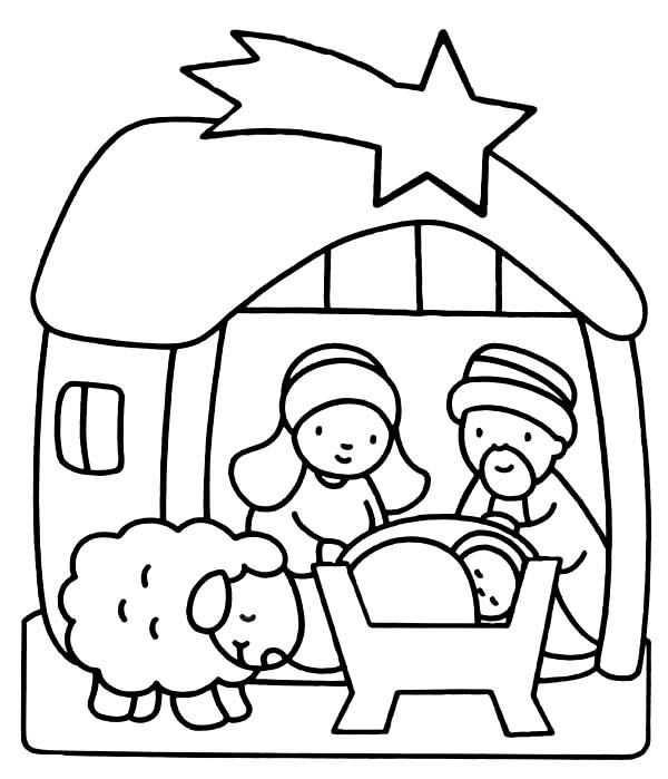 600x699 Manger Printable Coloring Pages Coloring Page