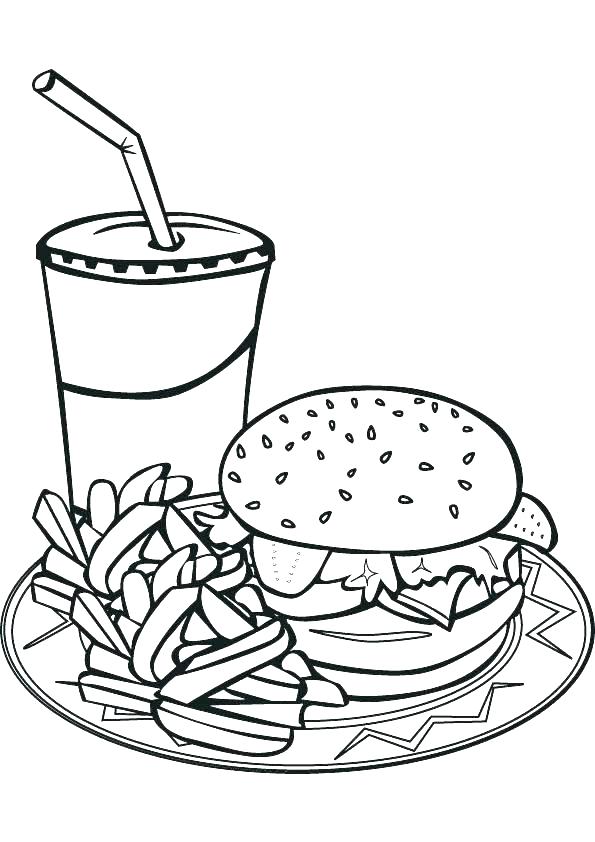 595x842 Junk Food Coloring Pages Also Junk Food Coloring Pages Unhealthy
