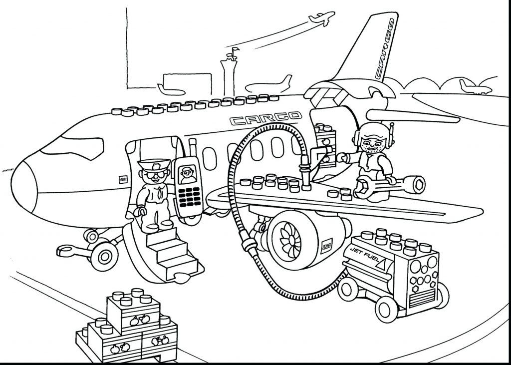 1024x731 Coloring Pages Lego City Coloring Pages Airport Page For Kids