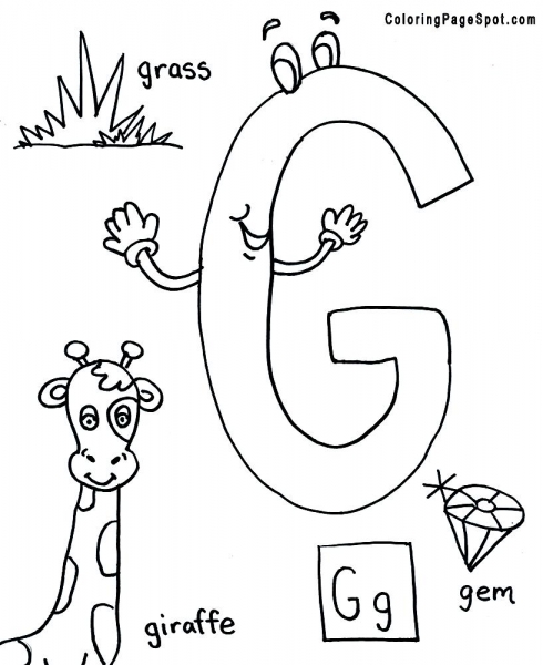 490x600 Letter G Coloring Pages