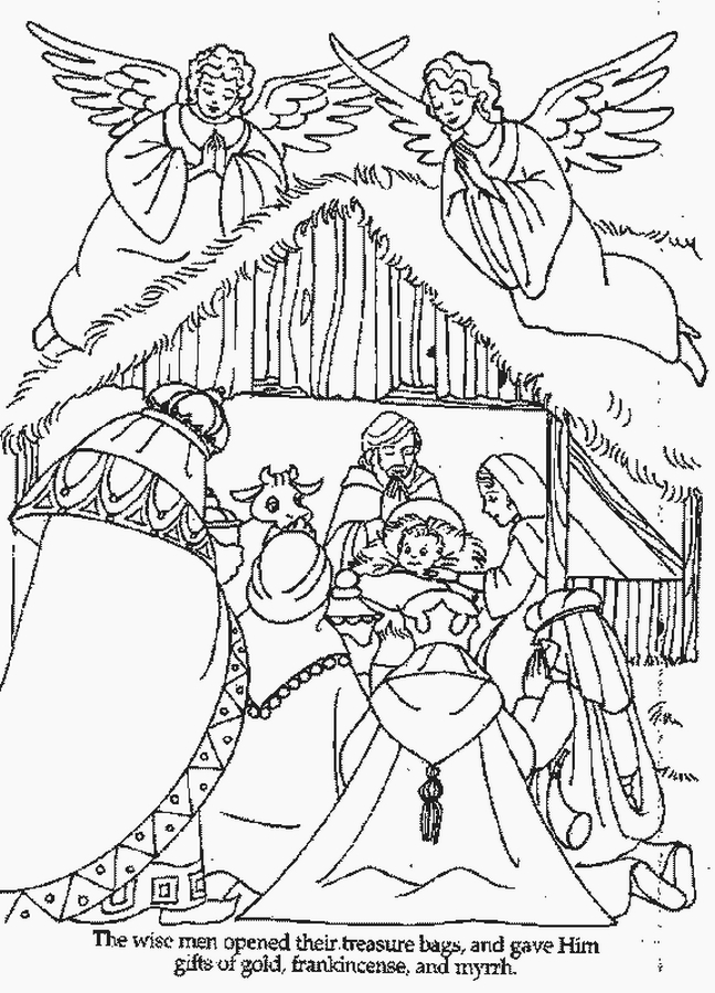 648x900 Christmas Coloring Pages Santa And Baby Jesus Nativity