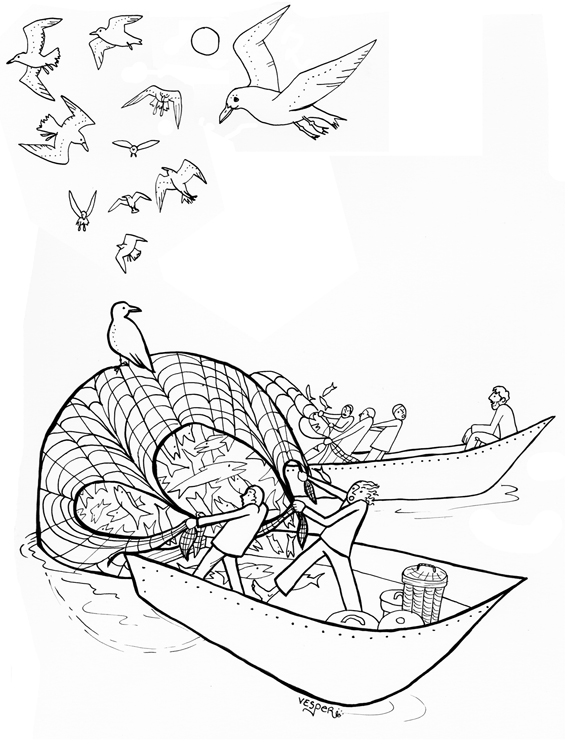 576x745 Contemporary Fishers Men Coloring Pages Preschool For Good