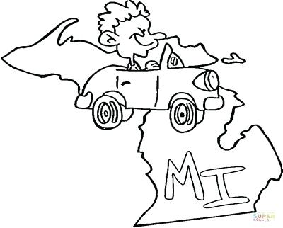 400x322 Michigan Coloring Pages Coloring Pages For Adults Detailed Map