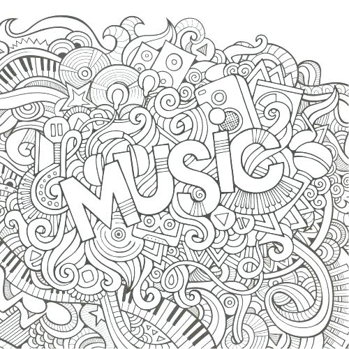 500x500 Musical Coloring Pages Music Coloring Pictures Drum Color