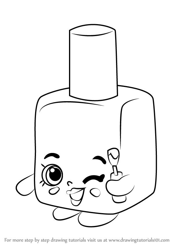 600x846 How To Draw Polly Polish From Shopkins Step Line