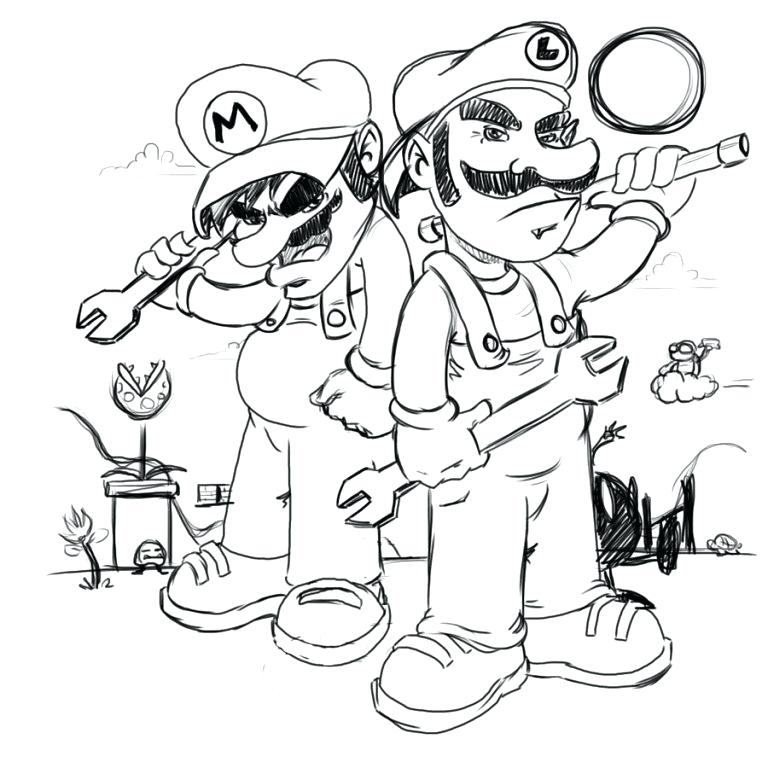 768x768 Mario Luigi Coloring Pages People Love And Coloring Pages Super