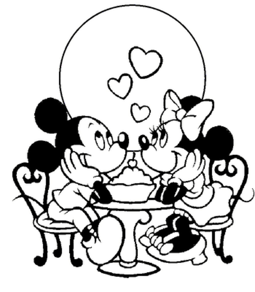 1000x1143 Minnie Mouse Color Pages Falling Love