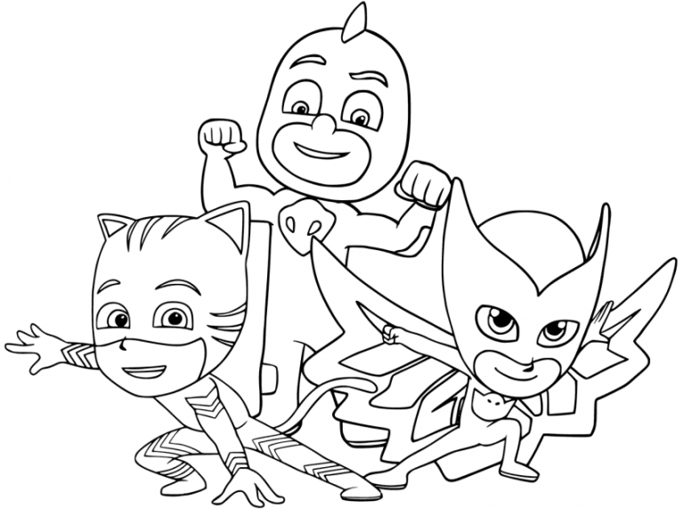 768x572 Pj Masks Coloring Pages Black And White Fresh Pj Printables