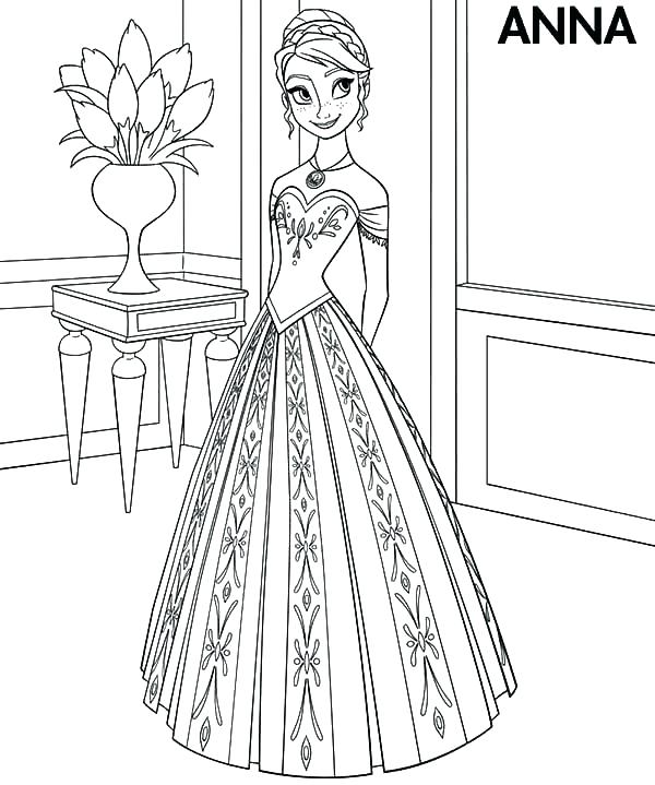600x719 Dress Coloring Pages Coloring Page Dress Princess Wear Beautiful