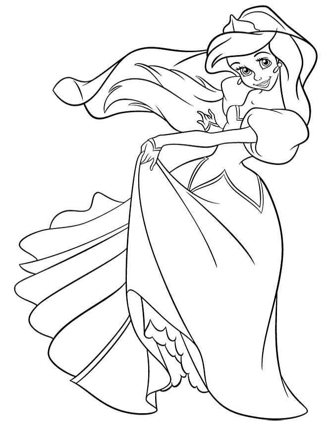 670x860 Wedding Dresses Coloring Pages Princess In Pretty Dress Coloring