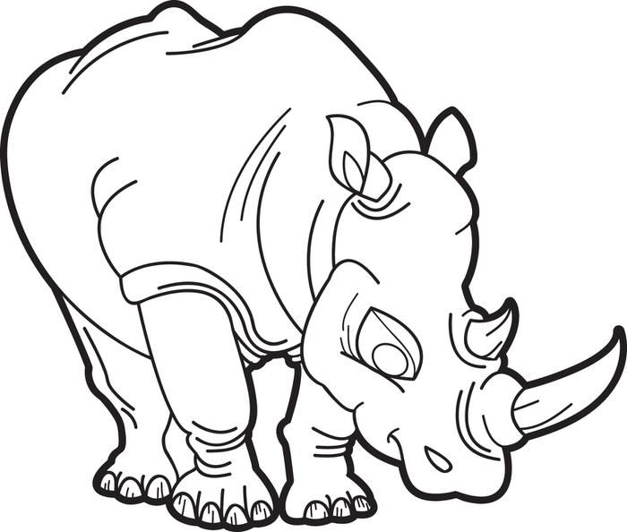 700x594 Rhinoceros Coloring Page Rhinoceros, Rhinos And Free Printable