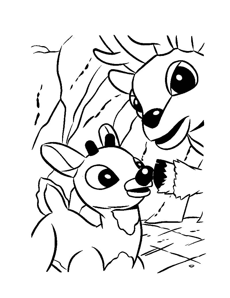 800x1034 Rudolph And Santa Sleigh Coloring Pages