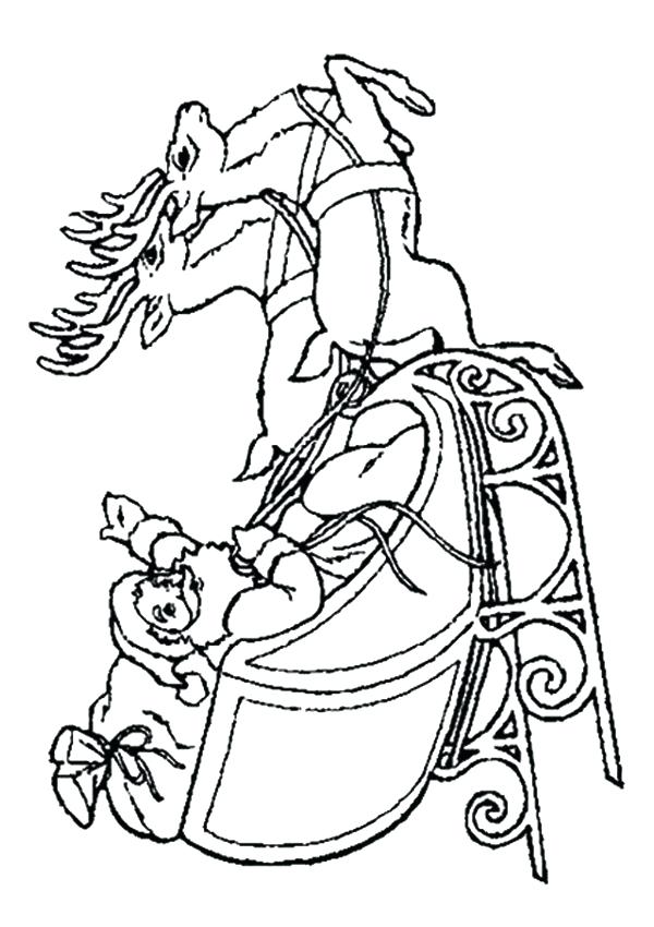 600x850 Santa Sleigh Coloring Page Free Online On Sleigh Colouring Page