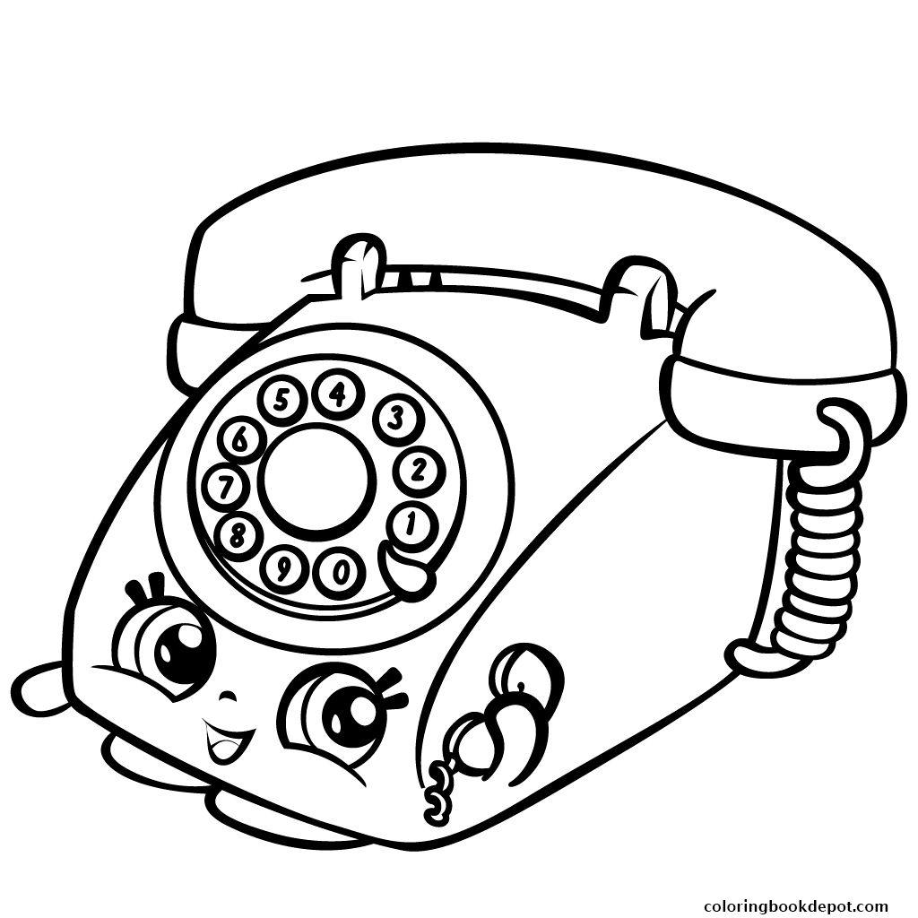1024x1024 Rotary Telephone Shopkins Season Coloring Pages