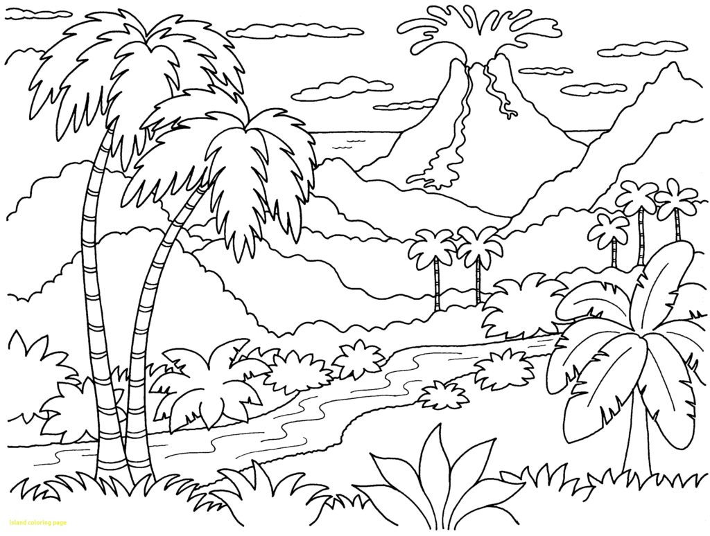 1024x774 Enchanting Tropical Sunset Coloring Pages Festooning