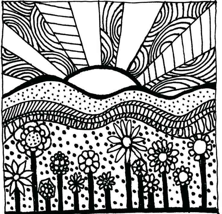 736x711 Sunset Coloring Pages Printable Coloring Page