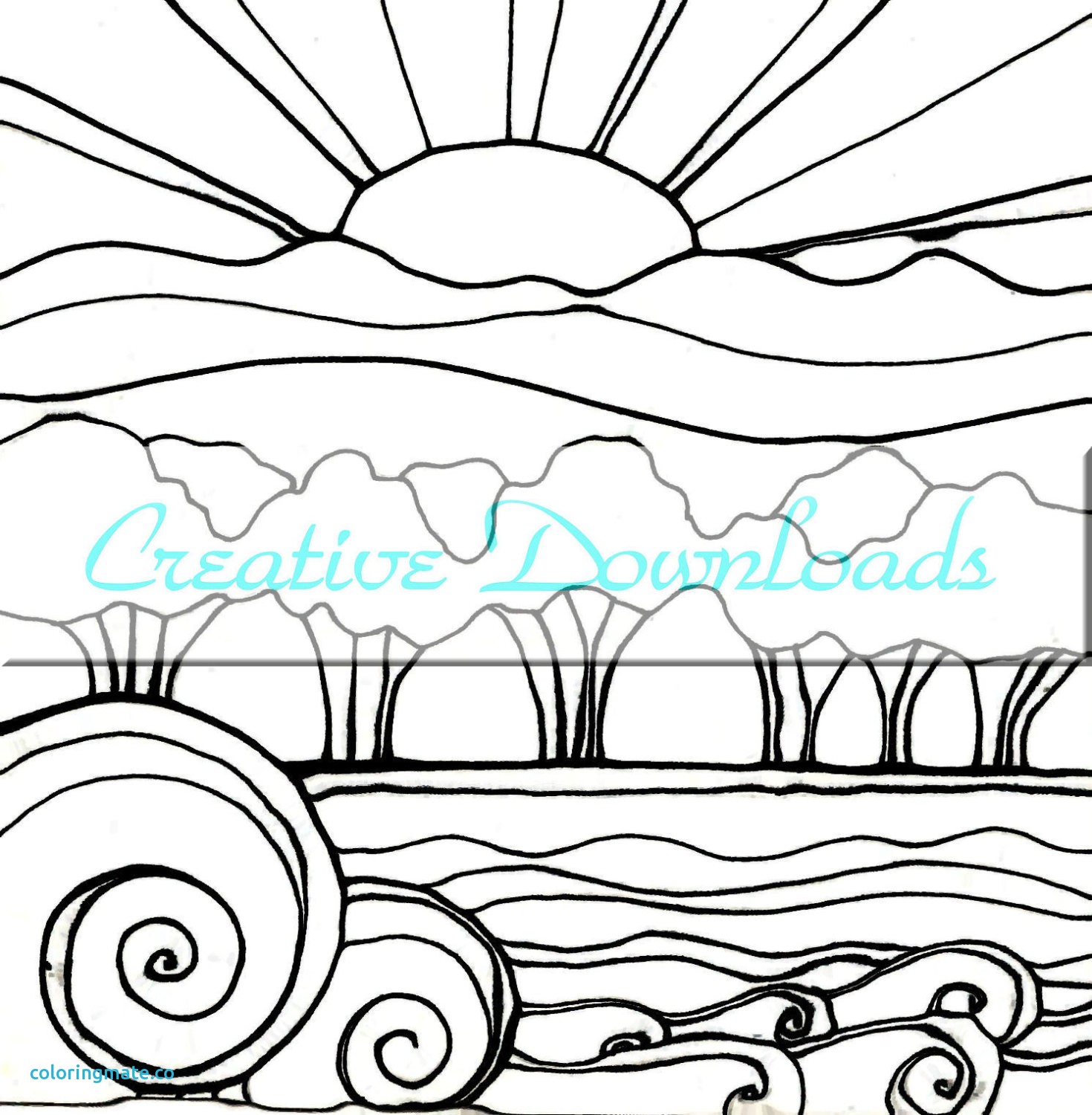 1470x1500 Sunset Coloring Pages Best Sunset Drawing Coloring Pages