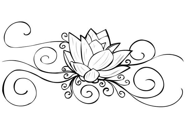 600x450 Lotus Flower Tattoo Coloring Pages